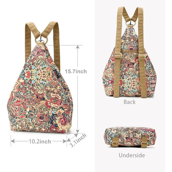 Women Yellow Polyester Light and Small Bohemia Style Casual Backpack main image 6